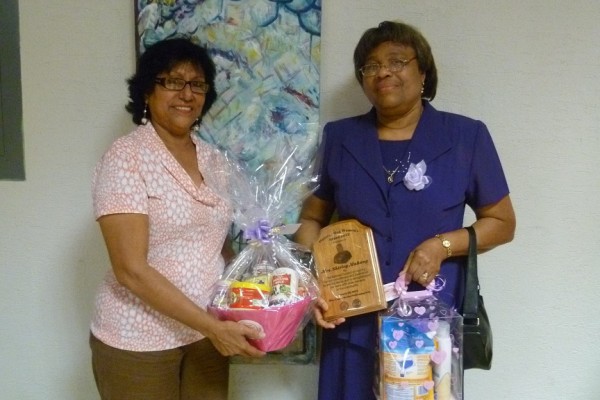 Ms Lily Bowman, Director General Belize Red Cross and Ms Shirley Mahung, Toledo branch chairperson
